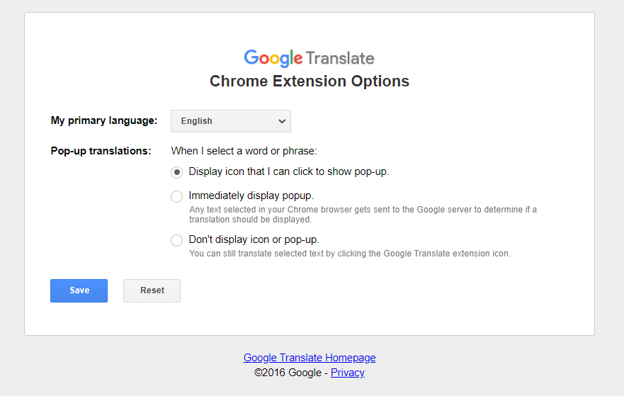google translate chrome