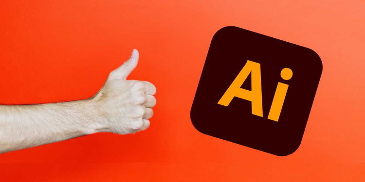 adobe illustrator icon with a thumbs up
