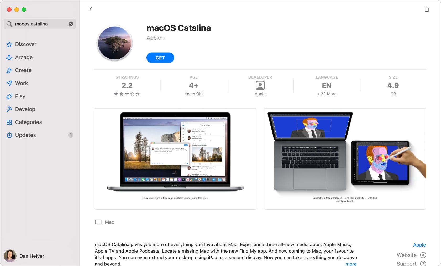 macOS Catalina in Mac App Store