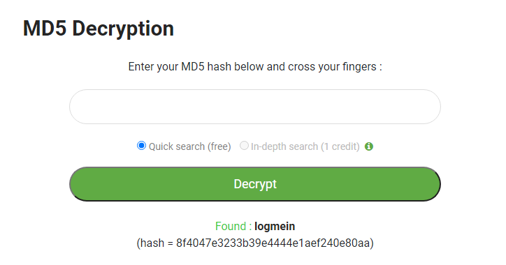 md5 hash password cracking