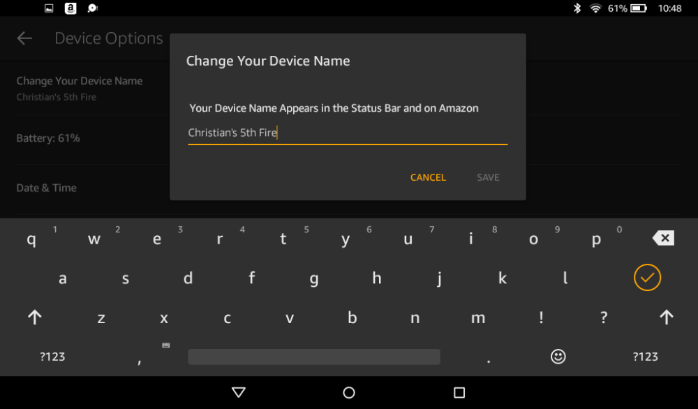 یک نام برای تبلت آمازون فایر خود تعیین کنید