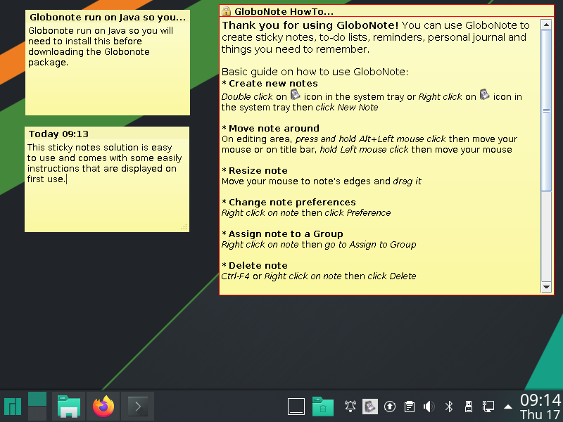 Globonotes sticky notes for Linux