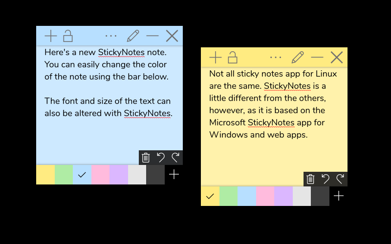 sticky notes font size