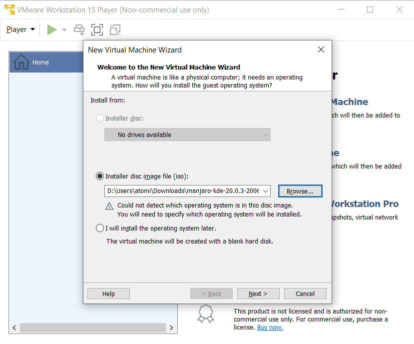Seleccione su sistema operativo Linux para instalarlo en una máquina virtual