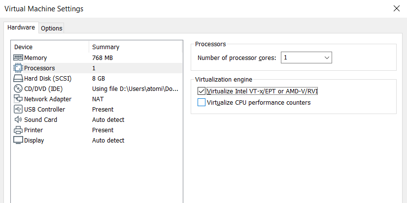 Tweak settings in VMware Workstation Player