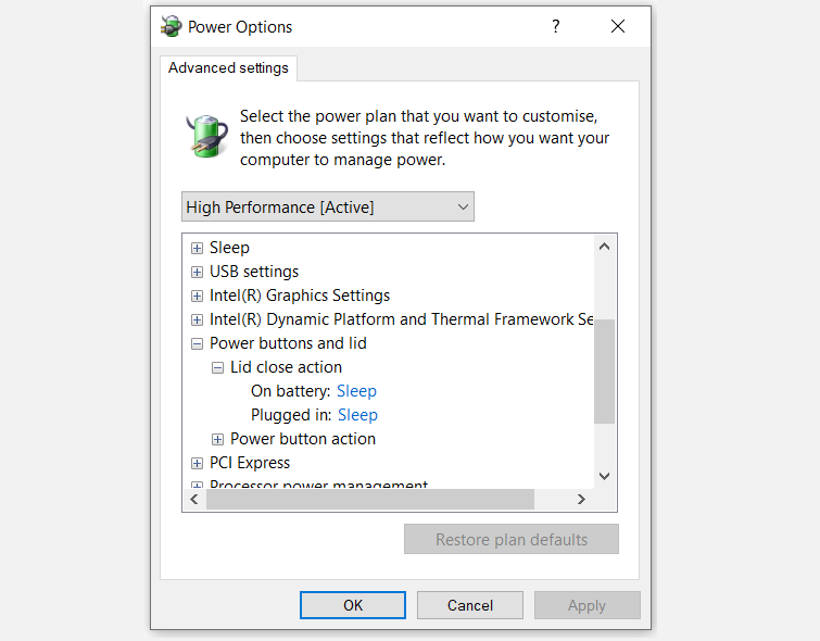 power options windows