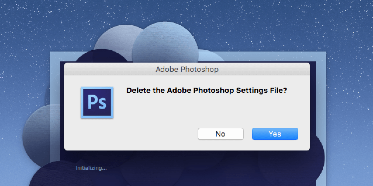 reset photoshop preferences