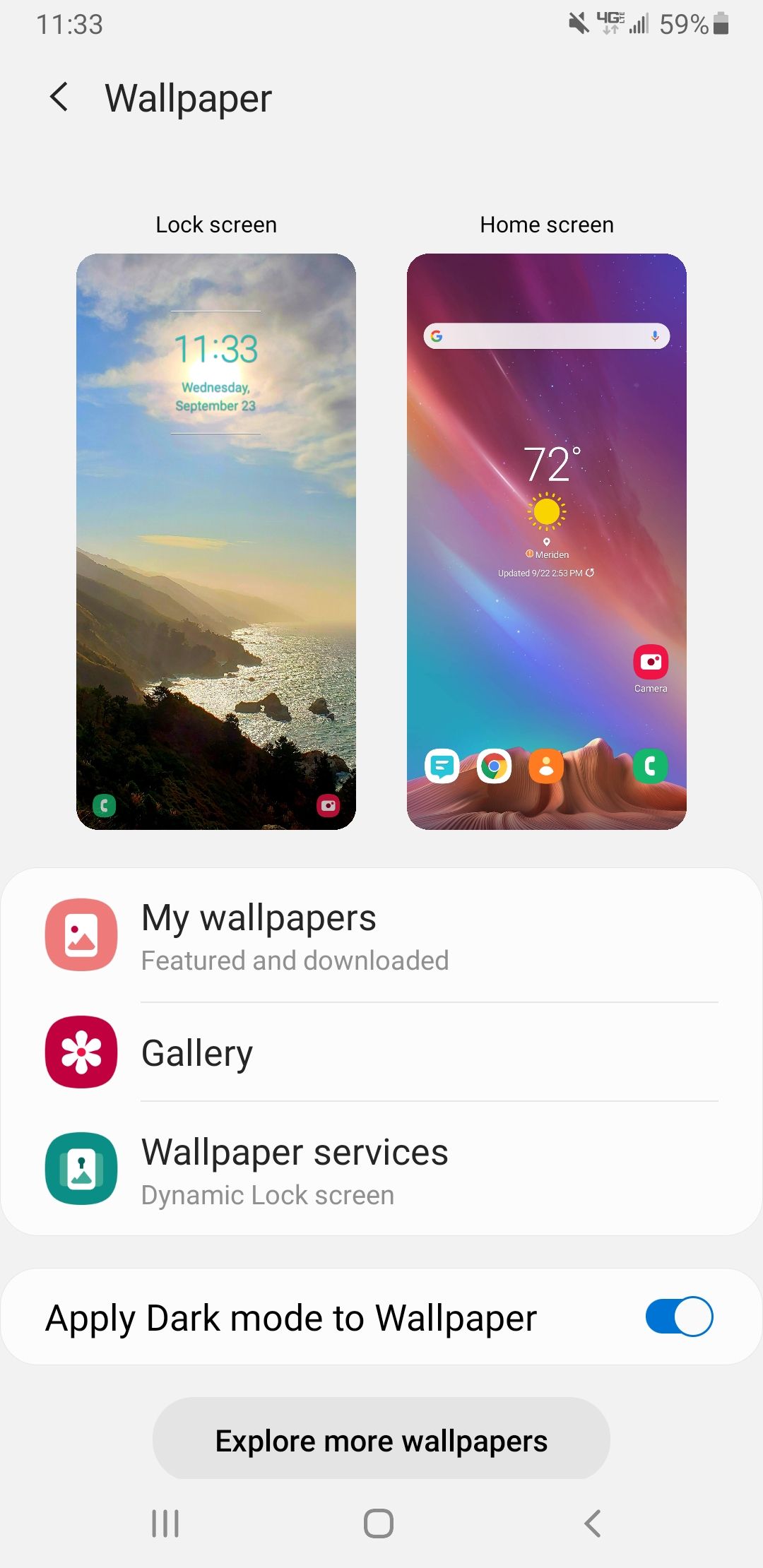 Samsung Home Screen Wallpaper Options