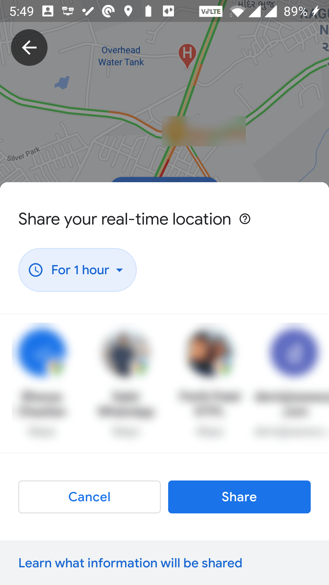 share location with google maps
