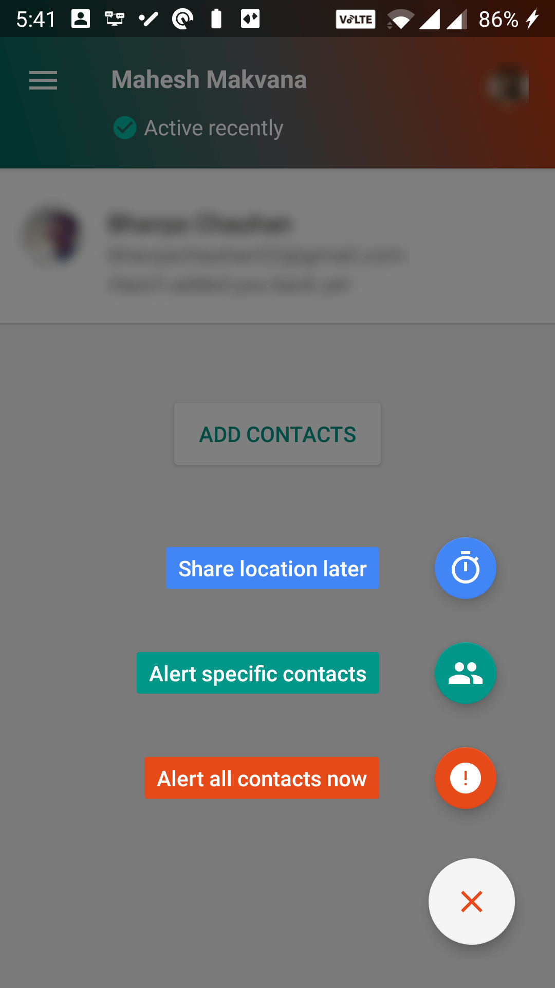 share location with trusted contacts