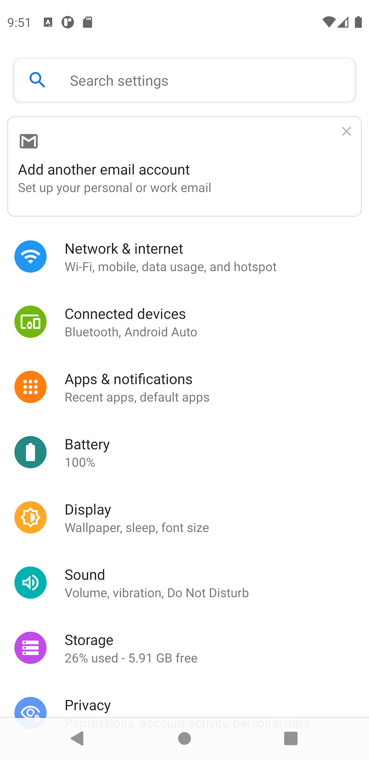 Stock Android Settings Wallpaper