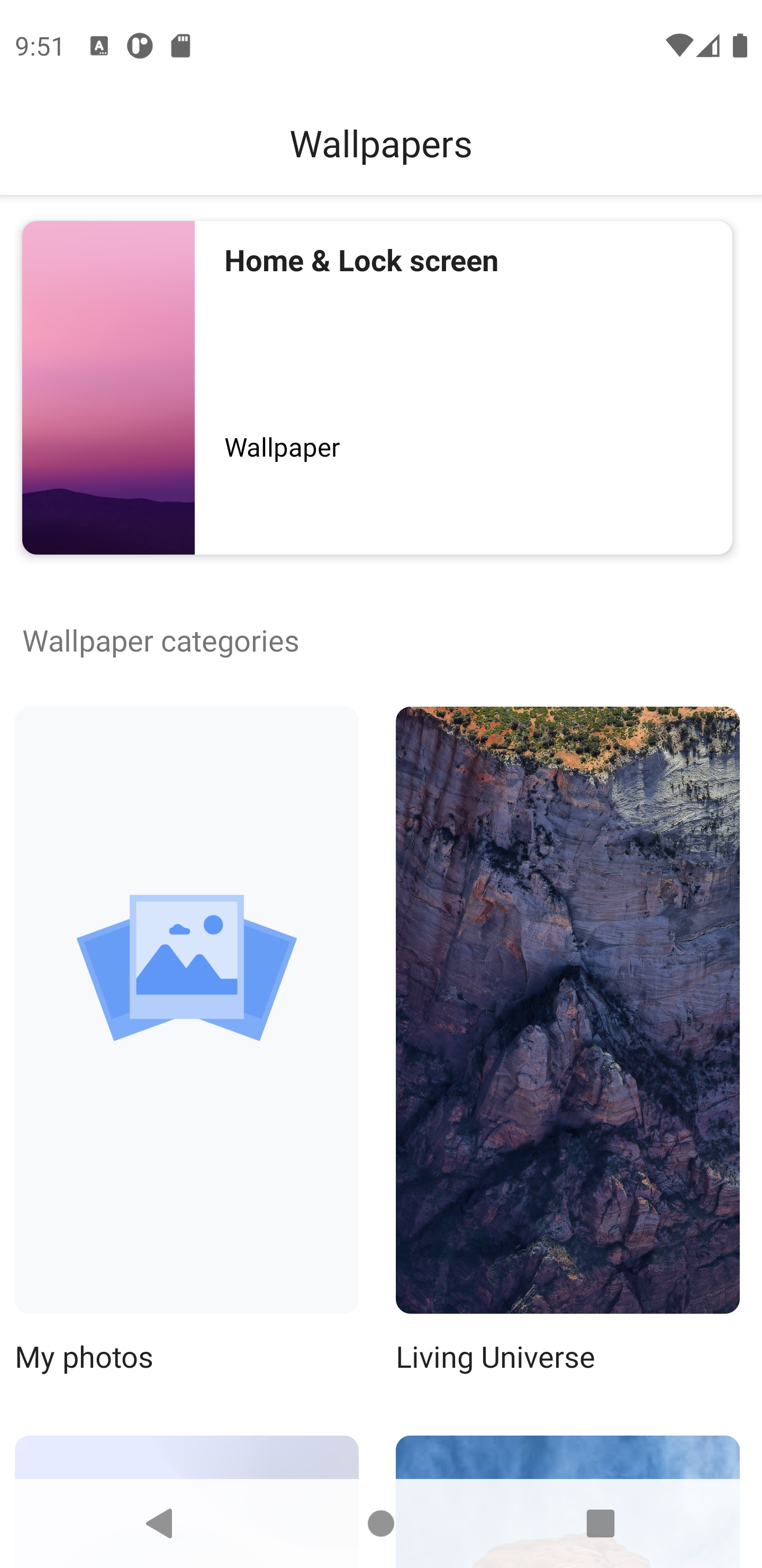 Stock Android Styles and Wallpapers