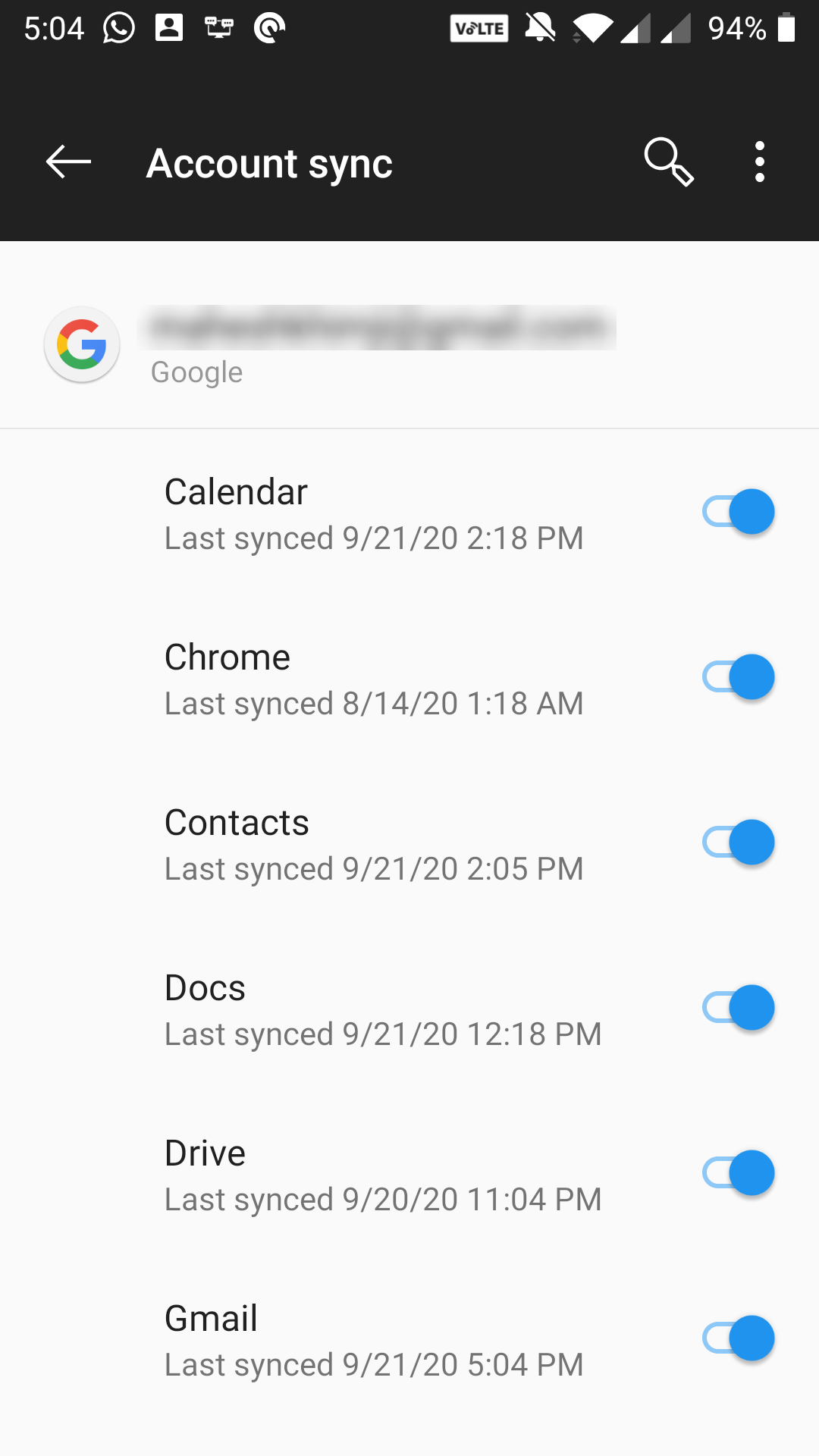 sincronizza i contatti su Android