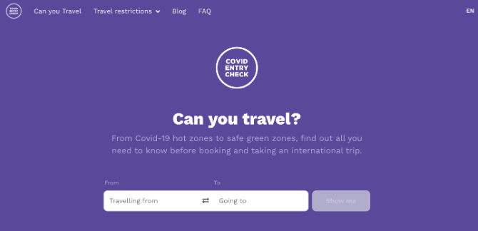Find out when you can travel to another country or location with Covid Entry Check's updates