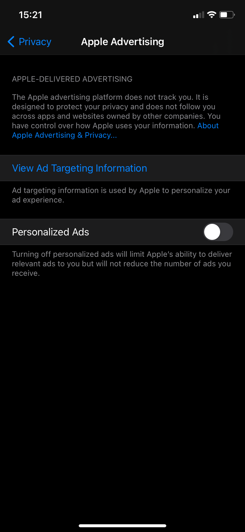 iPhone Advertising Options