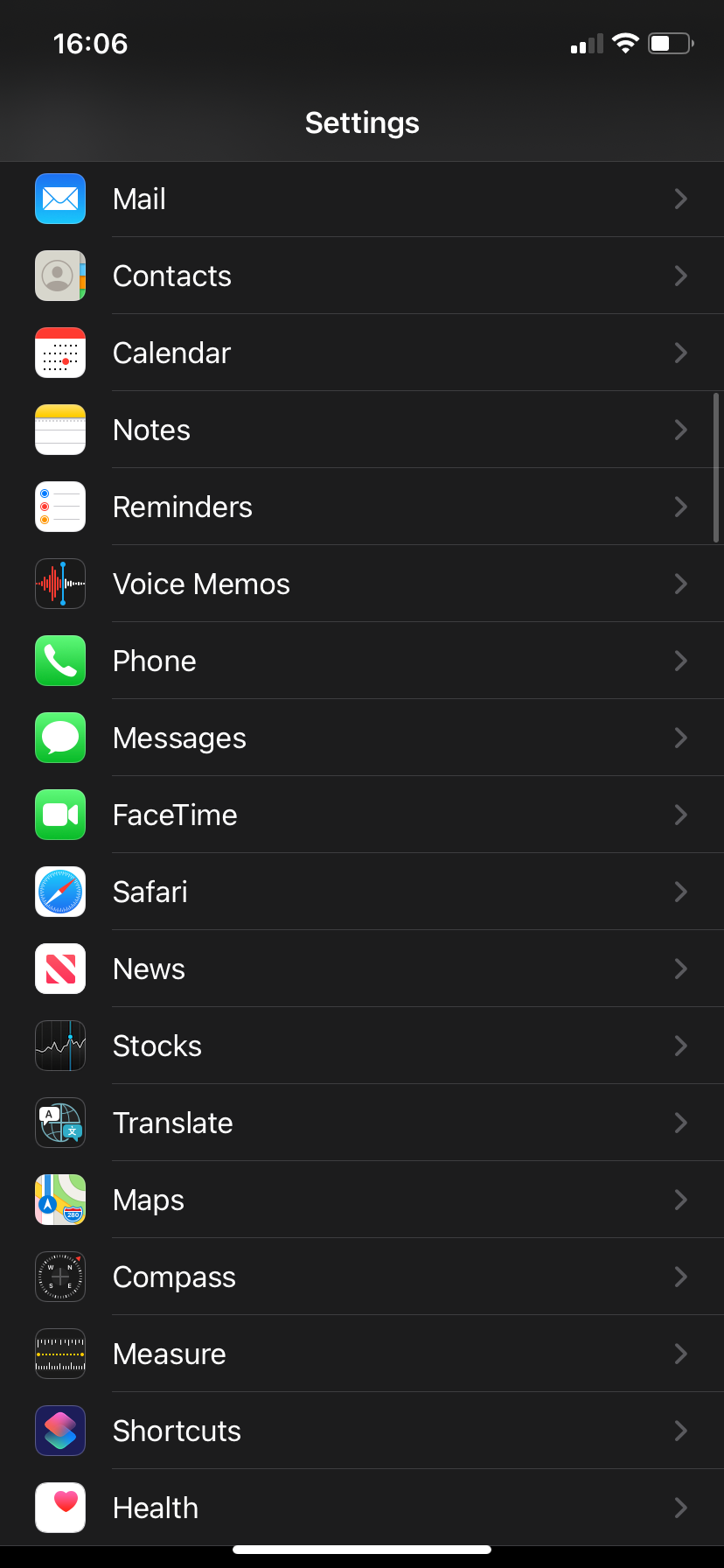 iPhone Settings Menu Apple Apps