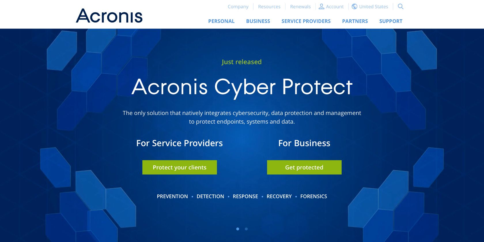 Acronis True Image website homepage