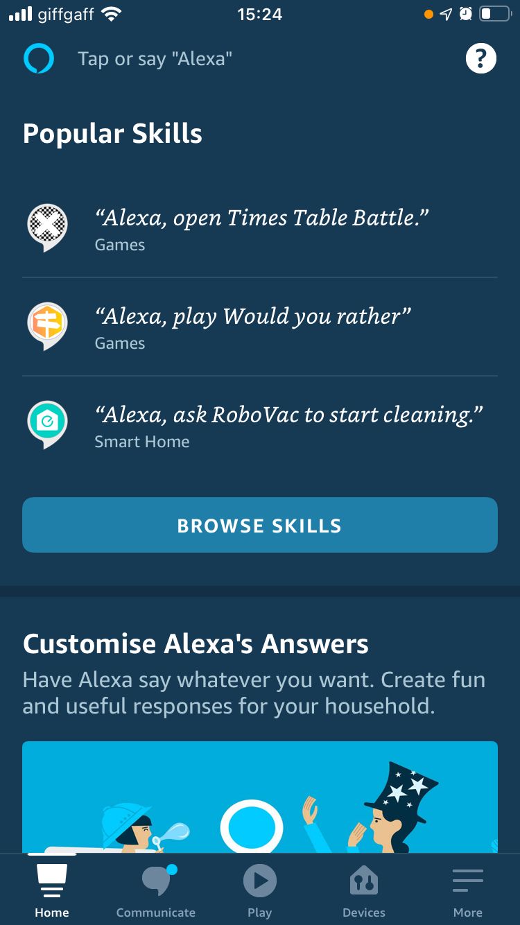 Amazon Alexa popular skills