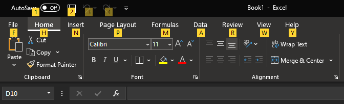 Excel Alt Toolbar Shortcuts