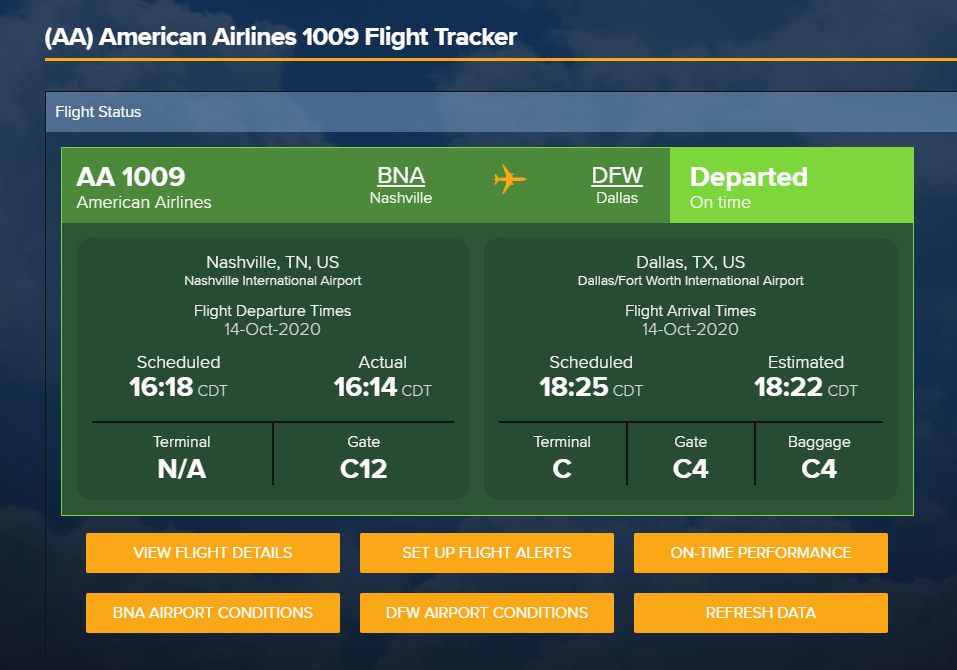 Flight Stats 2020 Screenshot