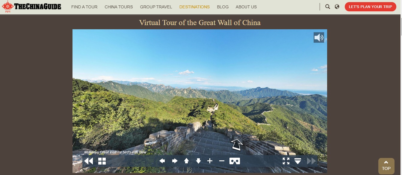 The Great Wall of China virtual tour home page