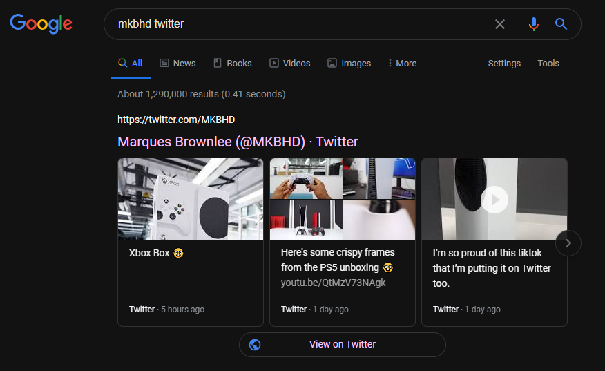 MKBHD Twitter Google Search