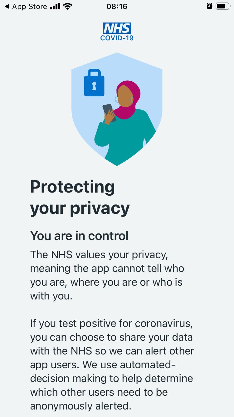NHS COVID-19 app privacy information