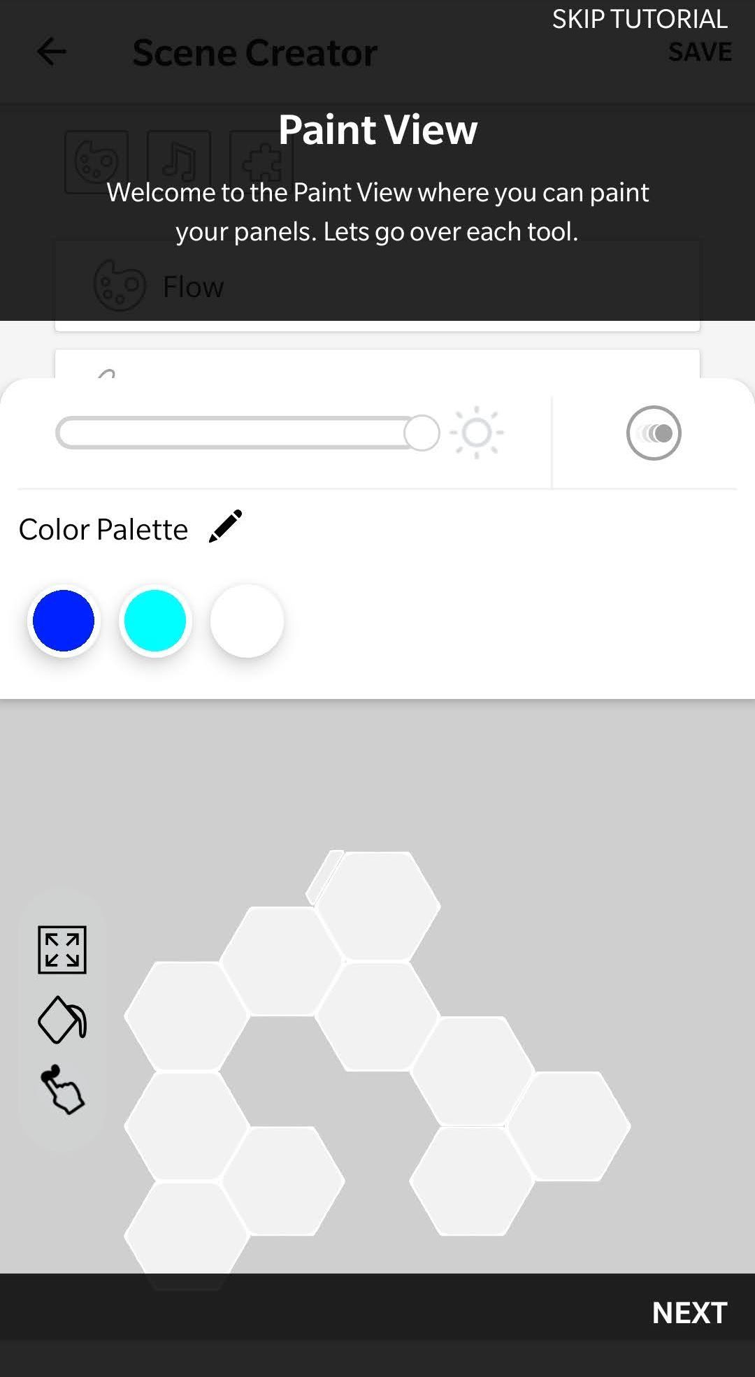 Nanoleaf Smarter Series App Scene Creator paint view