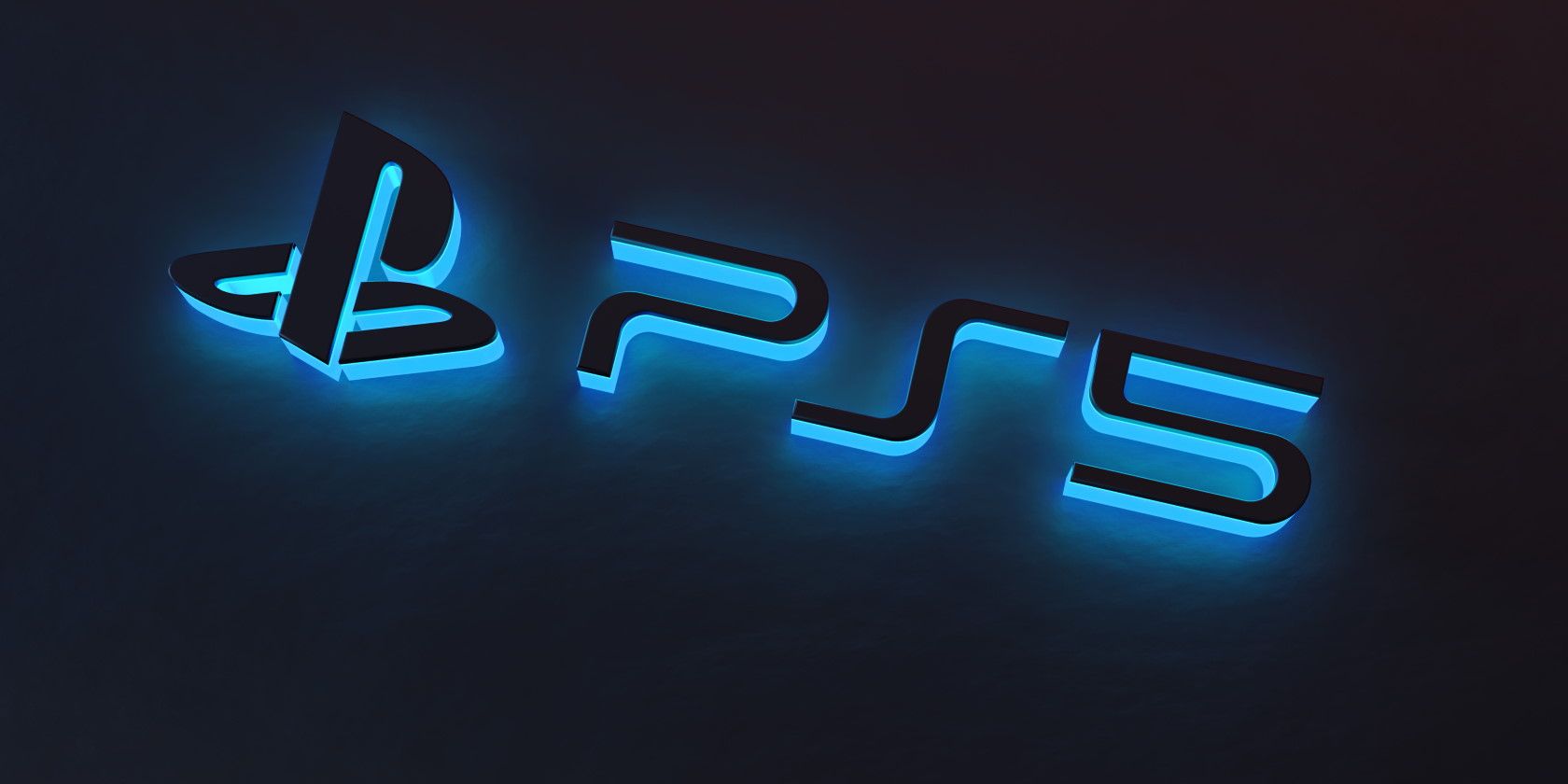 PS5 logo in blue lights