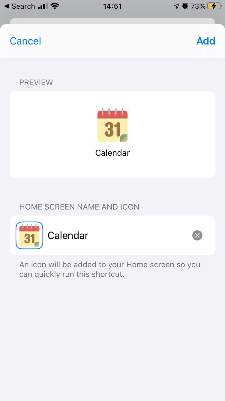 گزینه Save to Home Screen در برنامه Shortcuts