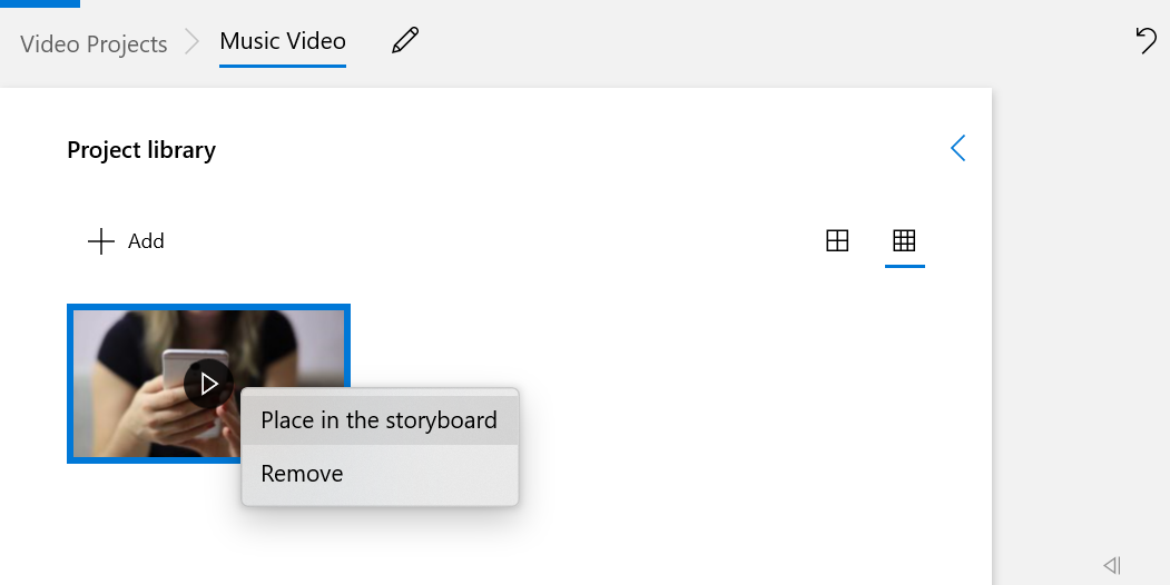 add video to storyboard