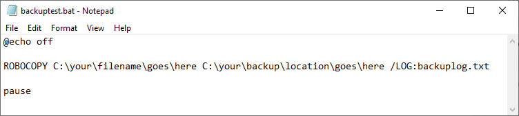 backup test batch file example