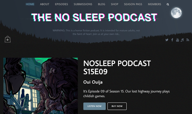 The No Sleep Podcast has high production values for its anthology of horror stories in every episode