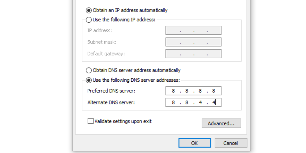 Change DNS on Windows