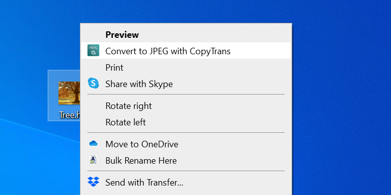 Convert HEIC to JPG from the context menu