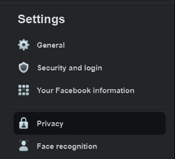 facebook privacy settings menu