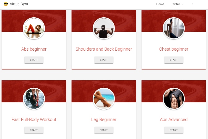 Pick any exercise set at Virtual Gym, share the room with your friends, and workout over a video call