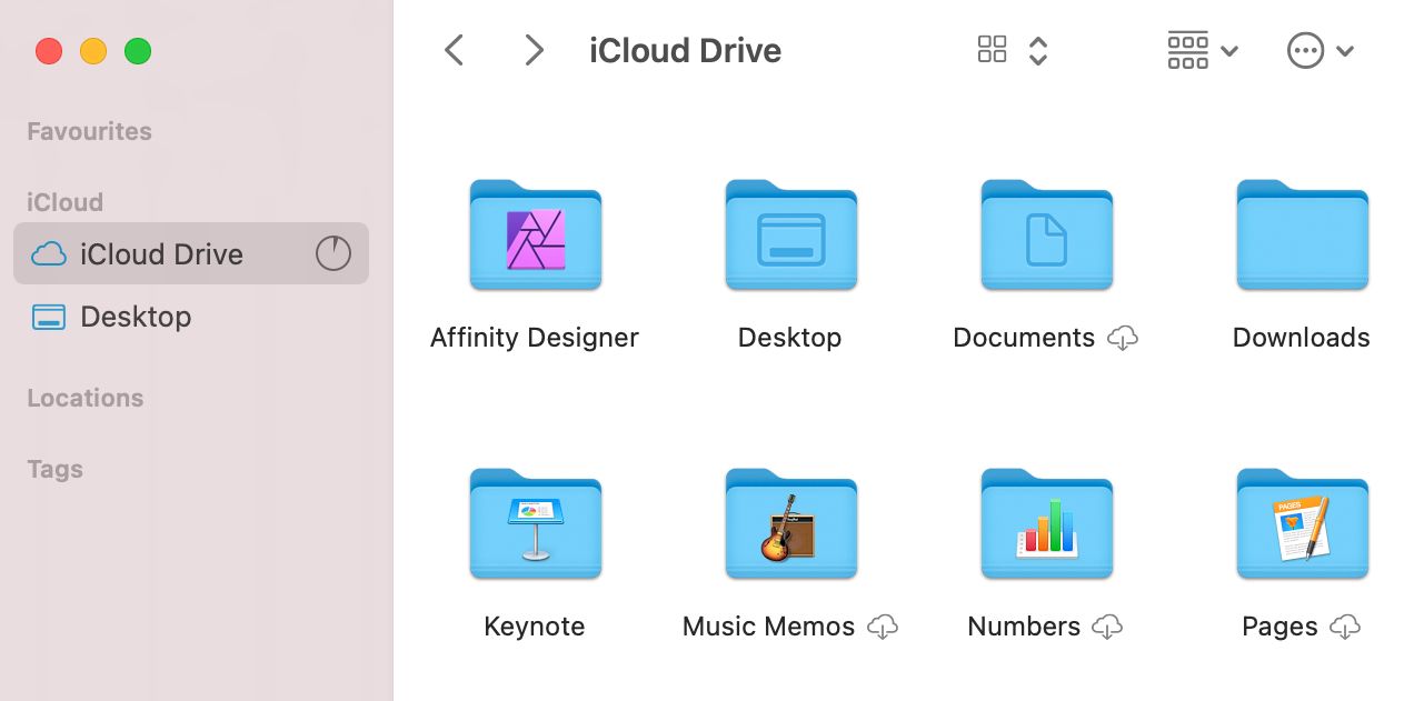 iCloud Drive sync circle in Finder