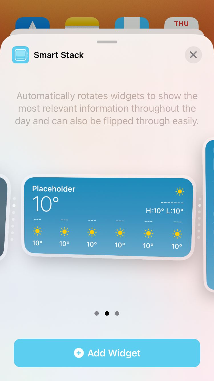 iPhone weather widget options