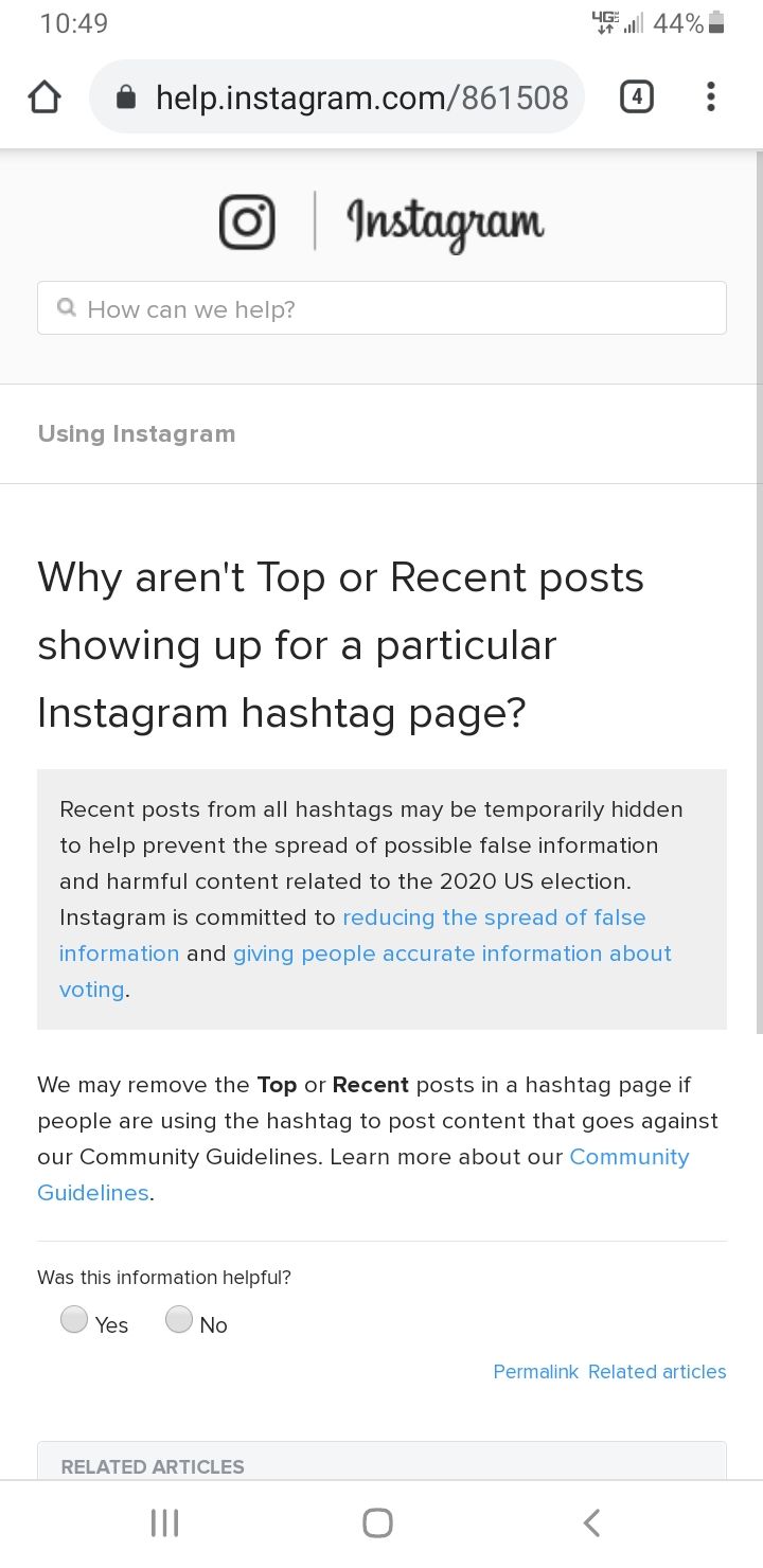 Instagram Help Recent Post Removals