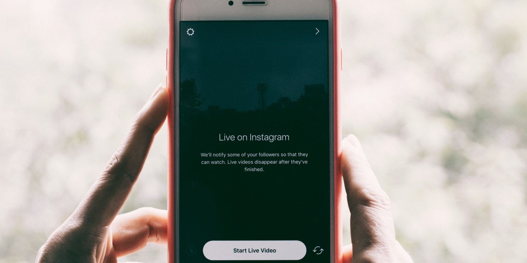 Instagram Live page on phone