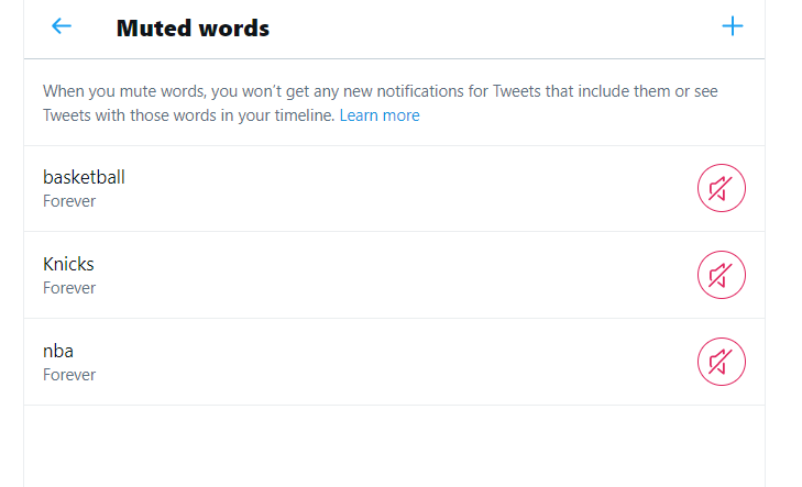 muted words twitter