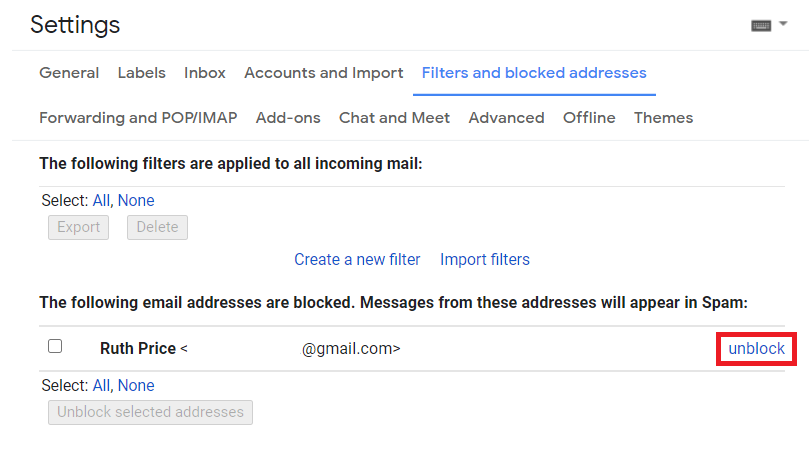 Unblock Emails on Gmail