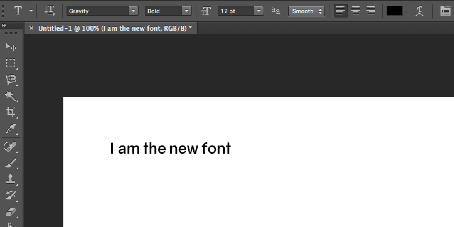 Use an installed font in Photoshop on Windows