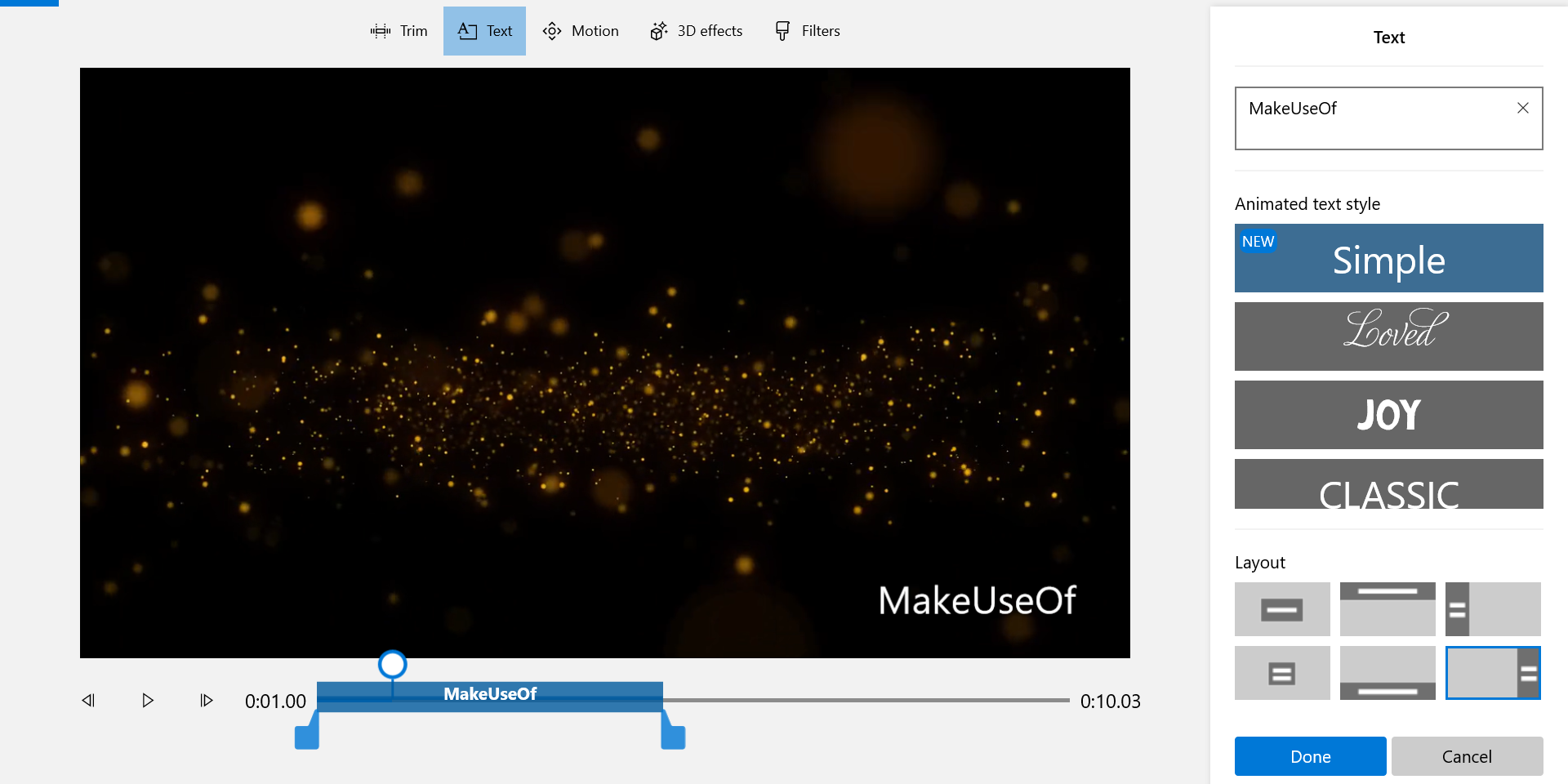 Add a watermark to videos with Windows 10 Video Editor