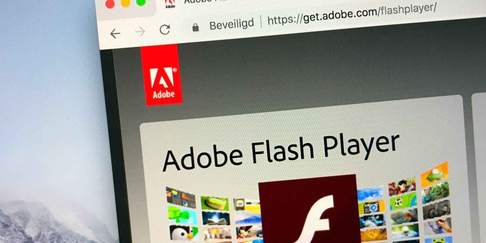 The Adobe Flash Player webpage