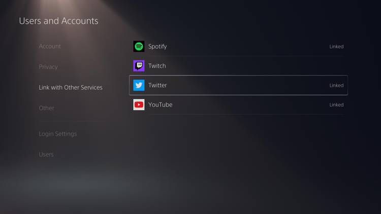 PS5 Link With Other Services