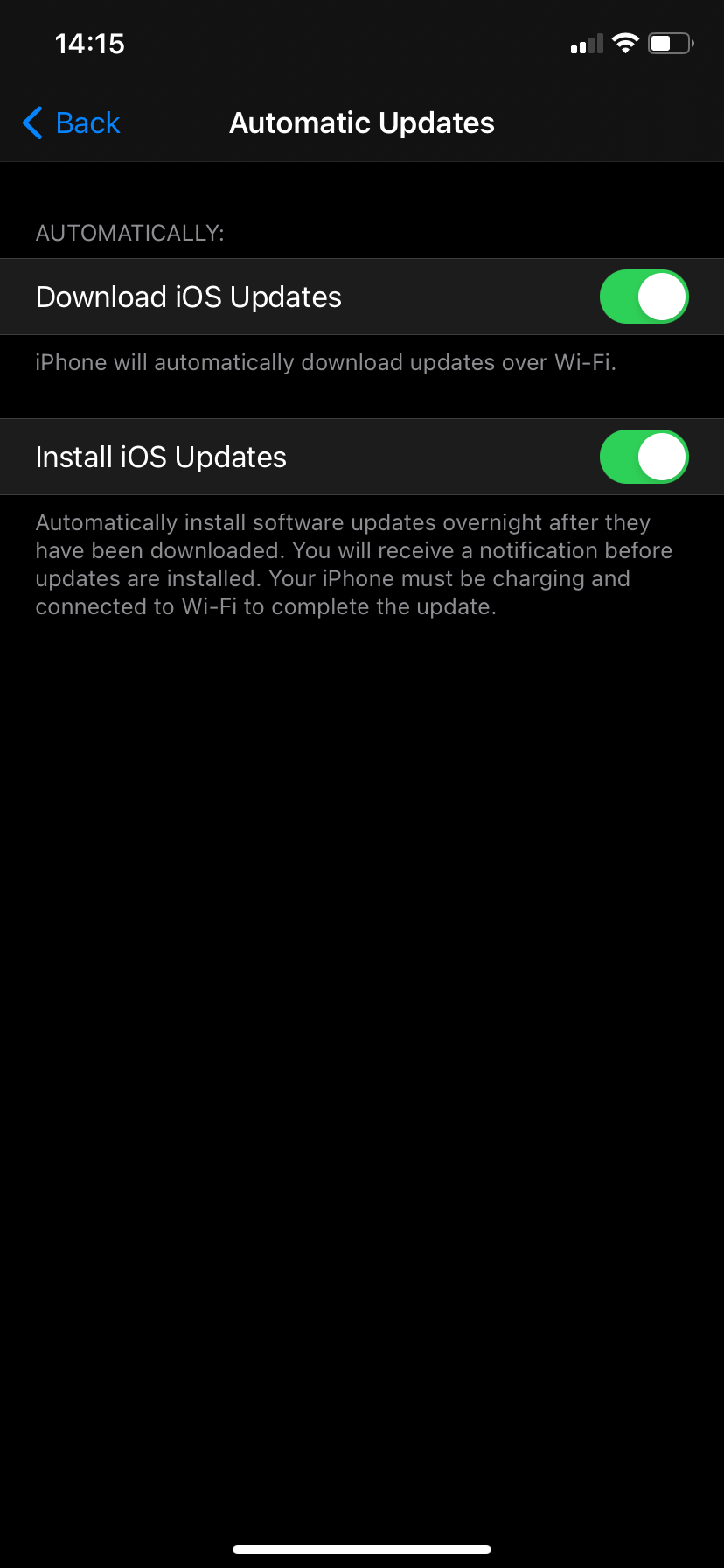 Automatic Updates iPhone
