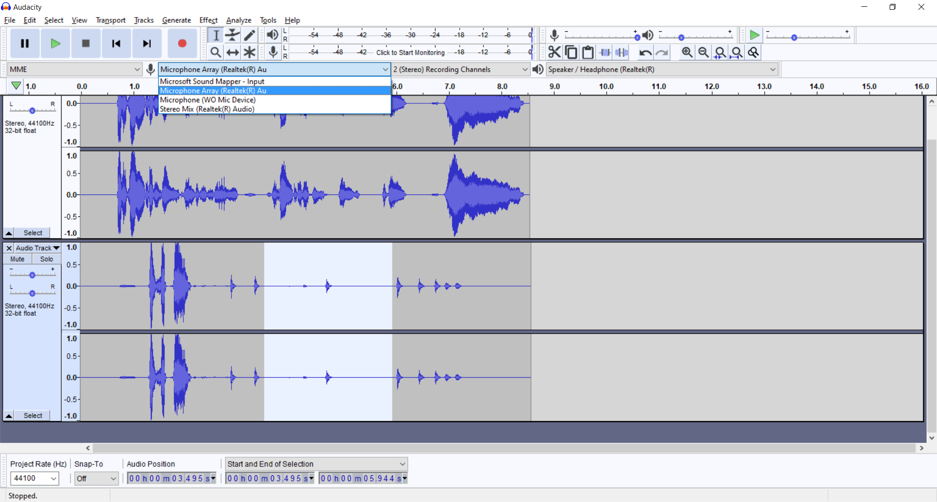 audacity mac core audio recording