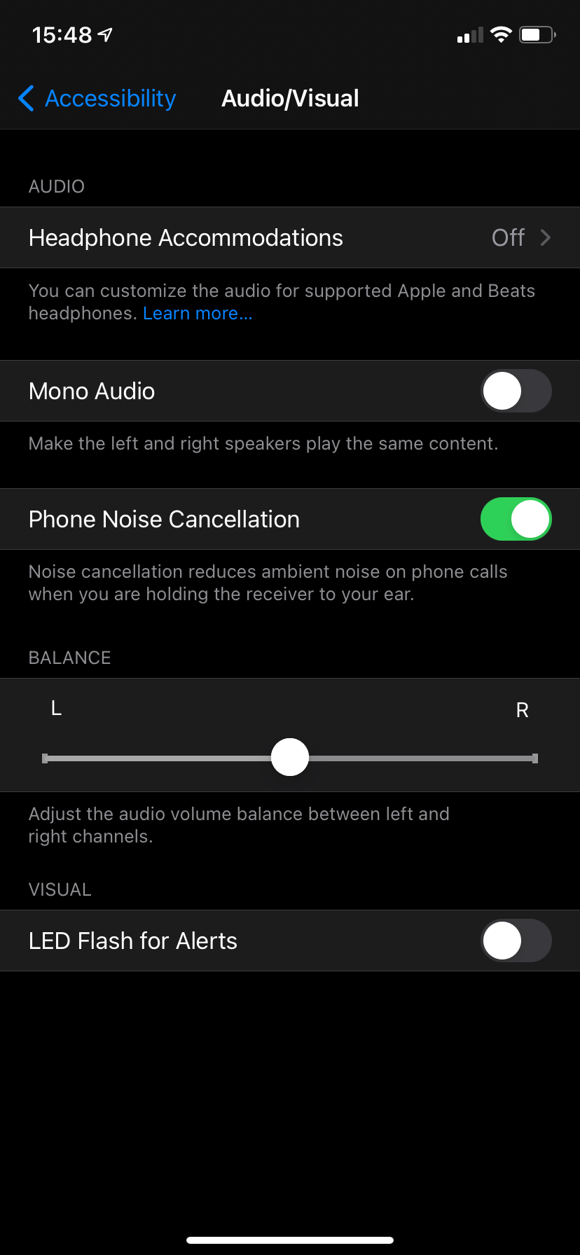 iPhone Audio Visual Options